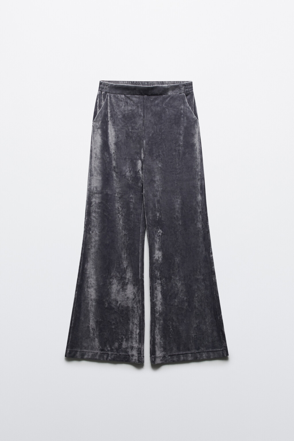 Брюки домашние из велюра - цвет серый - 7