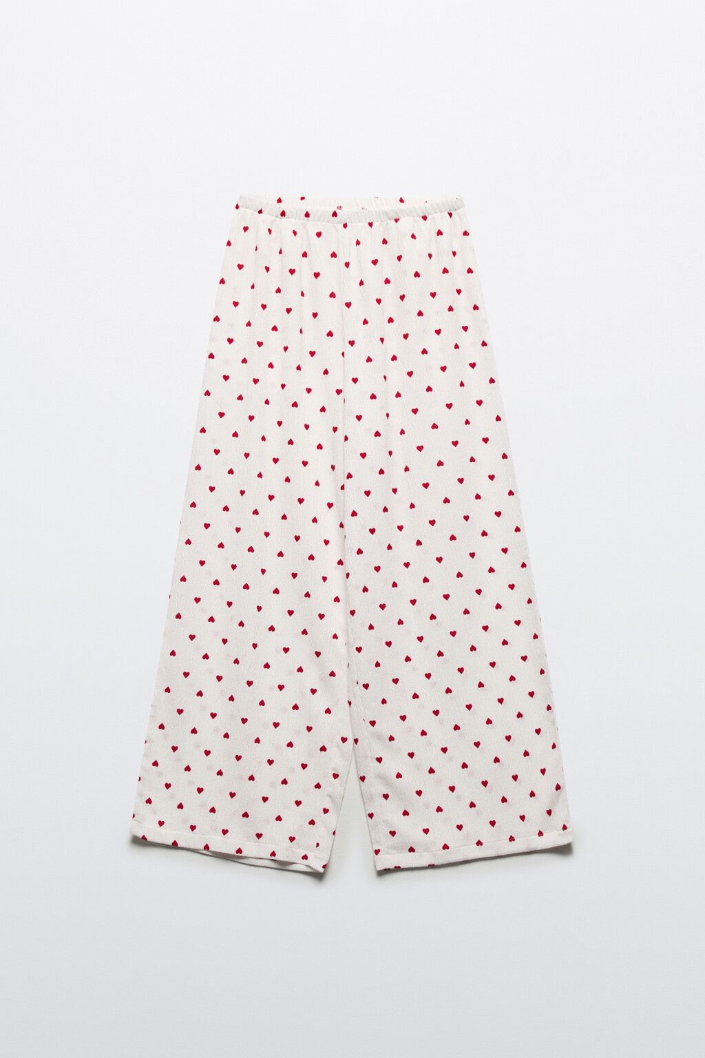 Брюки домашние широкие в сердечко - цвет красный - 8