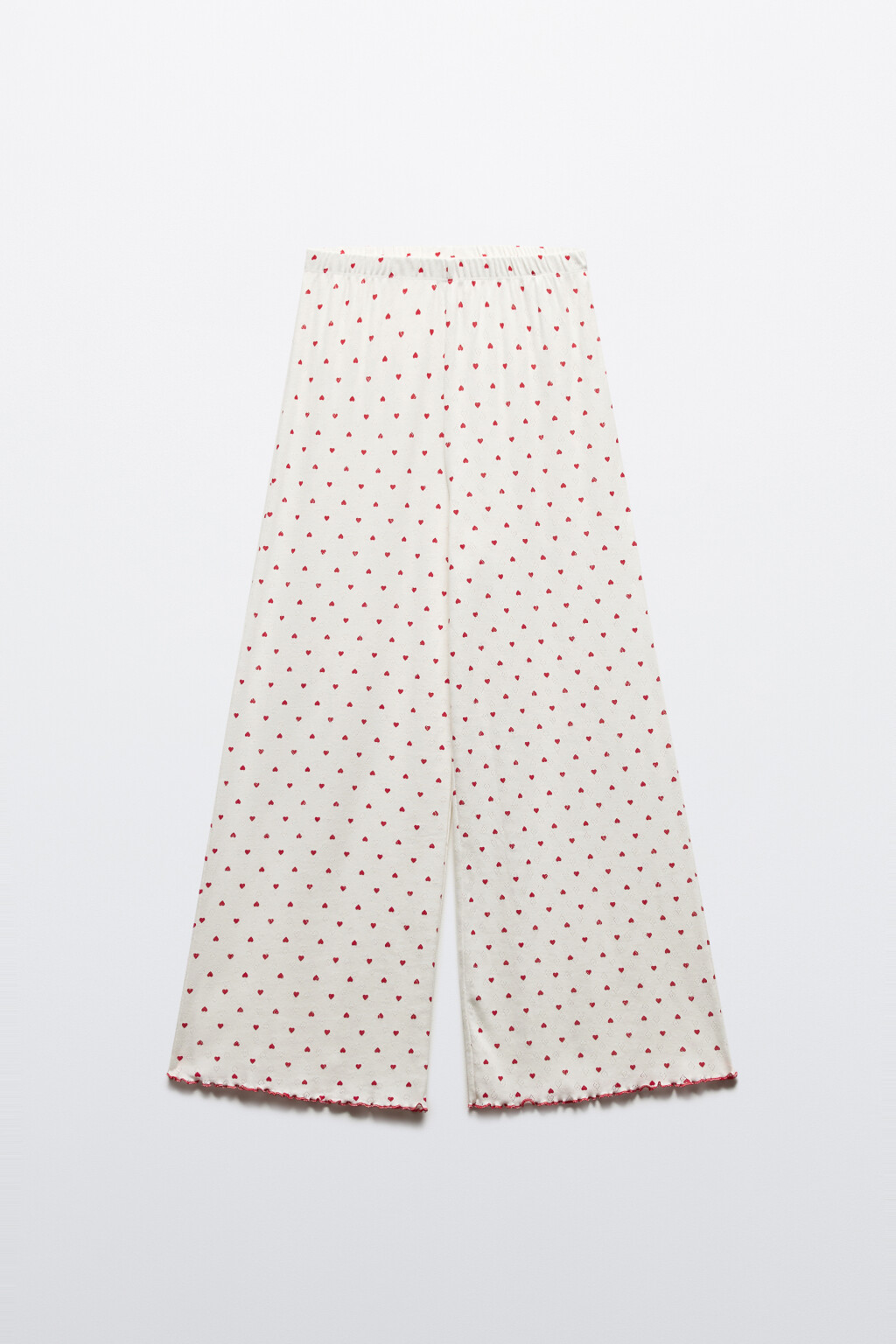 Брюки домашние хлопковые в сердечко - цвет красный - 7
