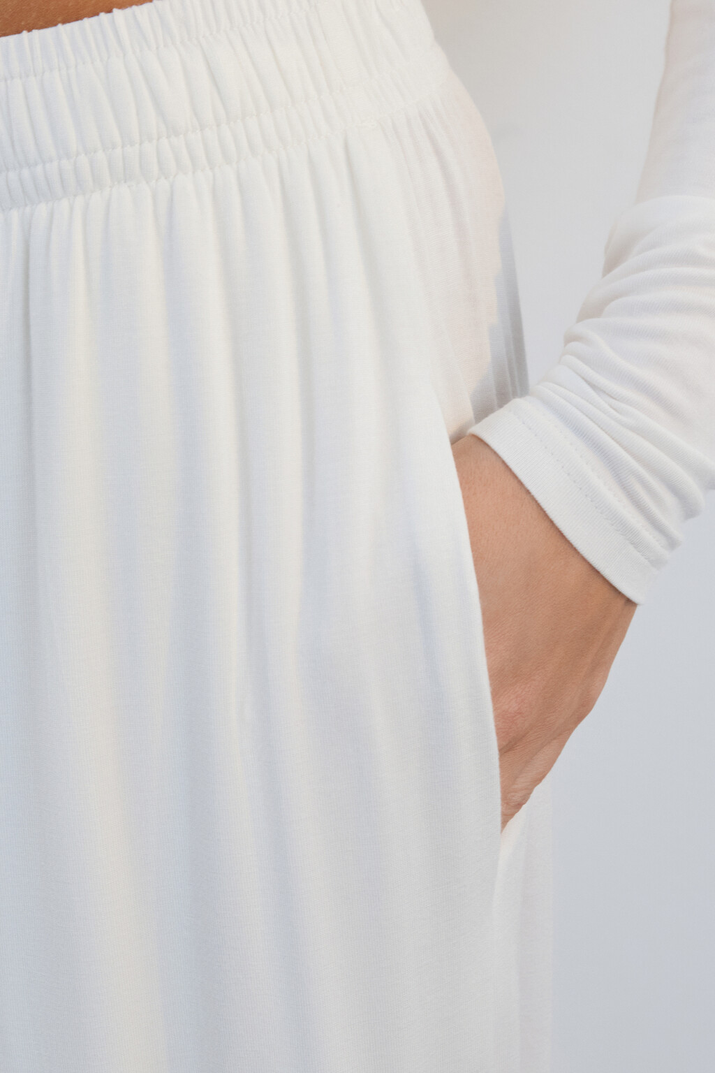 Брюки домашние широкие из вискозы - цвет ванильный - 6