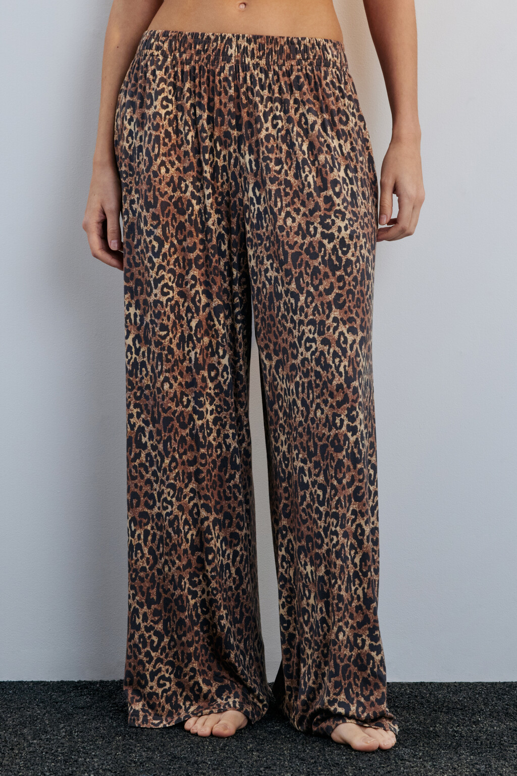 Брюки домашние широкие из вискозы - цвет мультиколор - 3