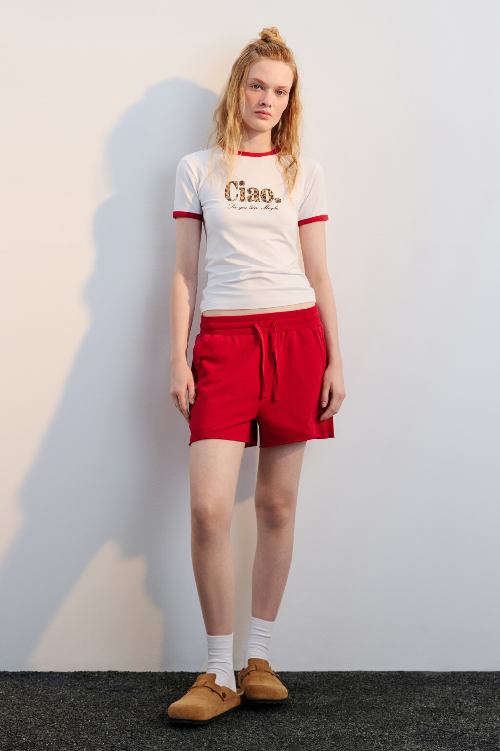 Шорты домашние трикотажные - цвет красный - 4