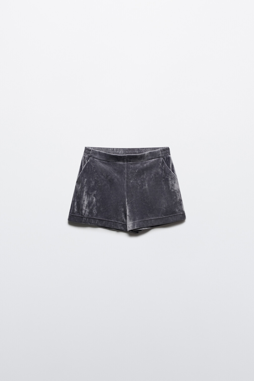 Шорты домашние из велюра - цвет серый - 8