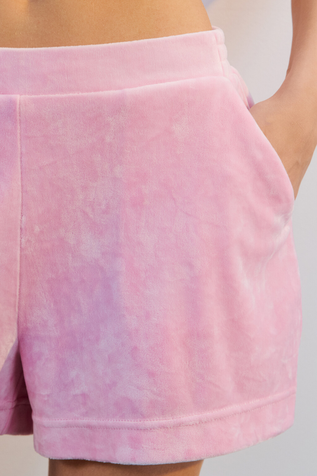 Шорты домашние из велюра - цвет розовый - 6