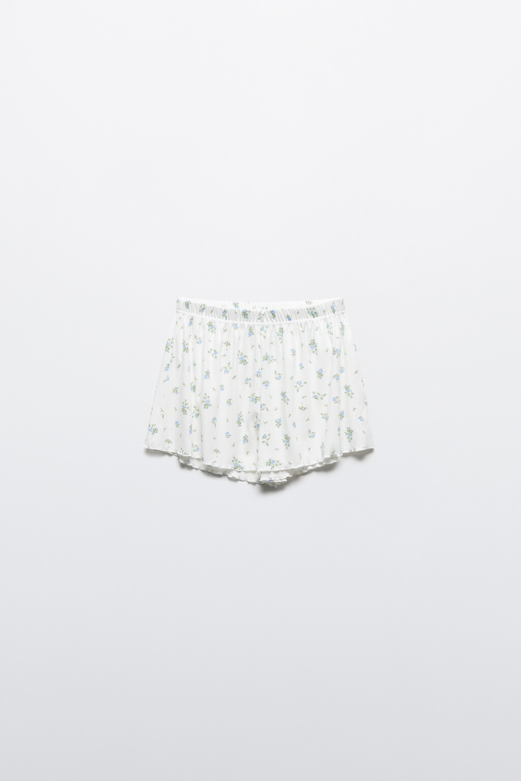 Шорты домашние свободные в рубчик - цвет голубой - 7