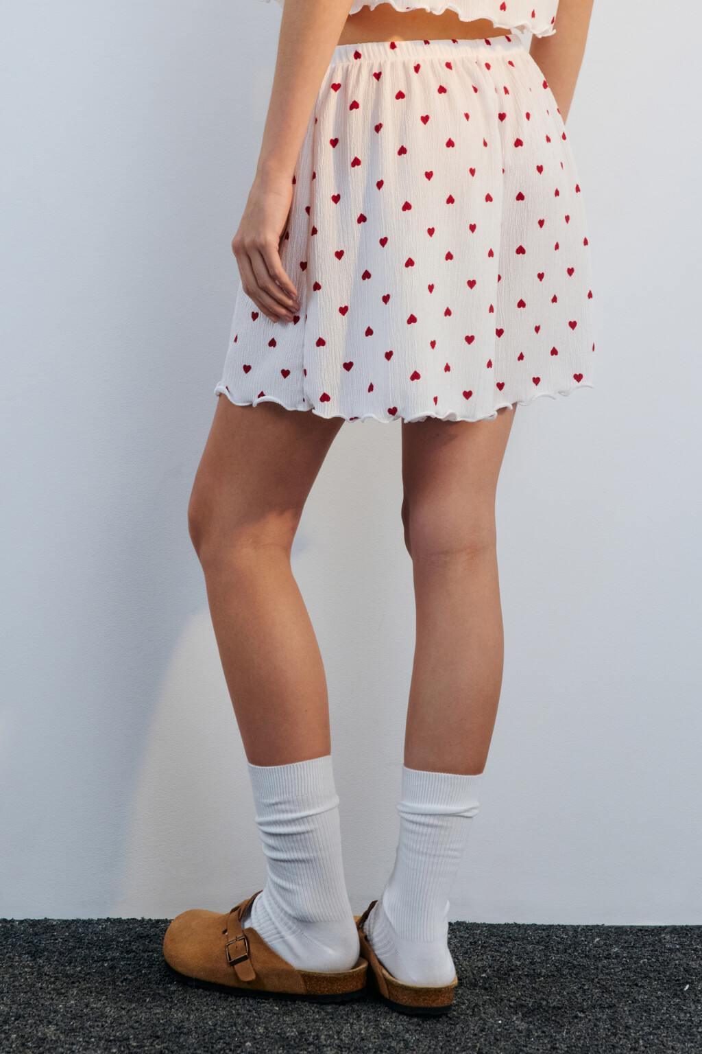 Шорты домашние в сердечко - цвет красный - 3