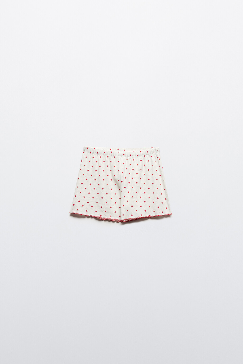 Шорты домашние хлопковые в сердечко - цвет красный - 7