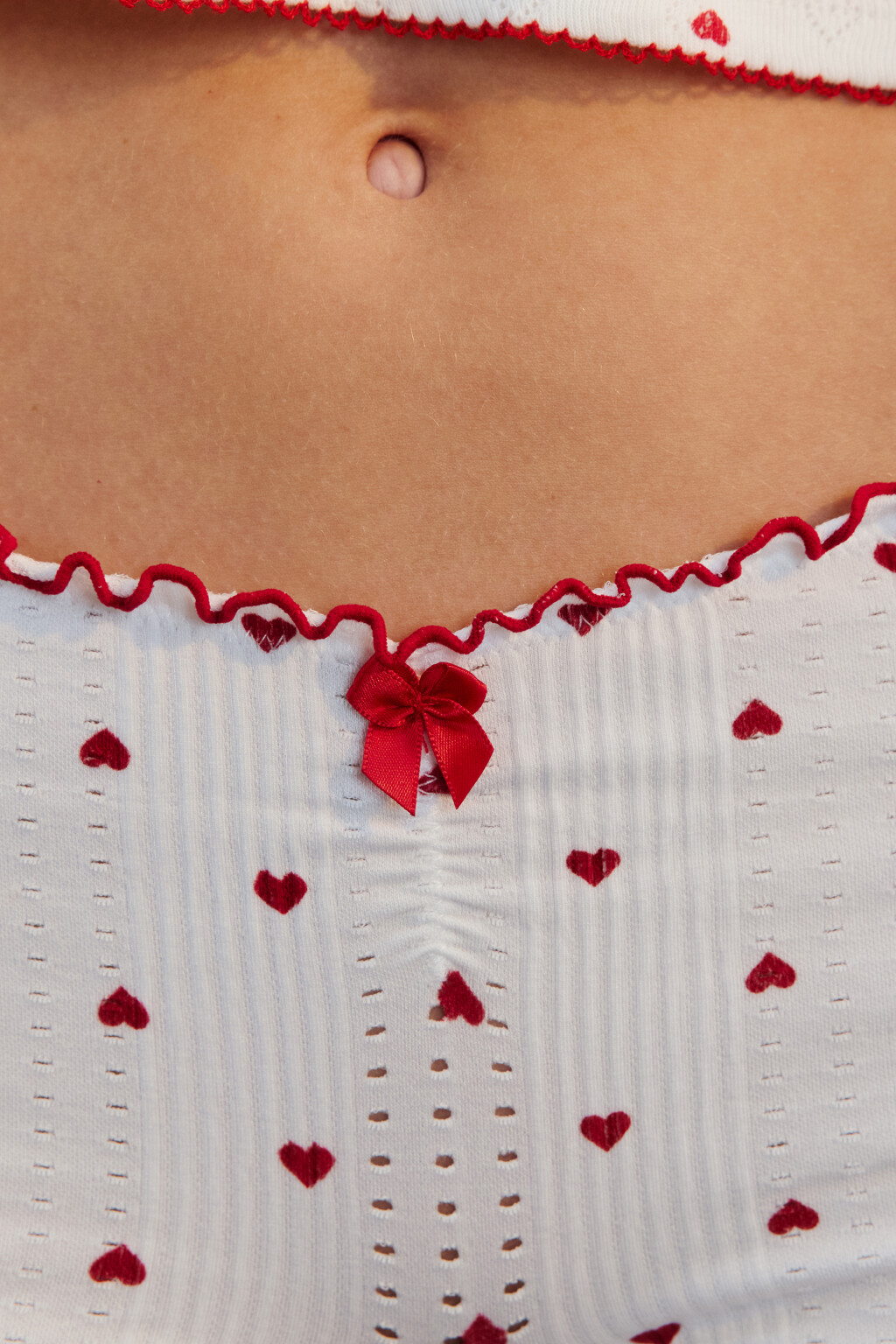 Шорты домашние бесшовные с принтом - цвет красный - 5