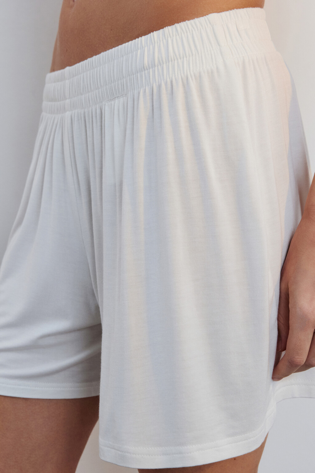 Шорты домашние свободные из вискозы - цвет ванильный - 6