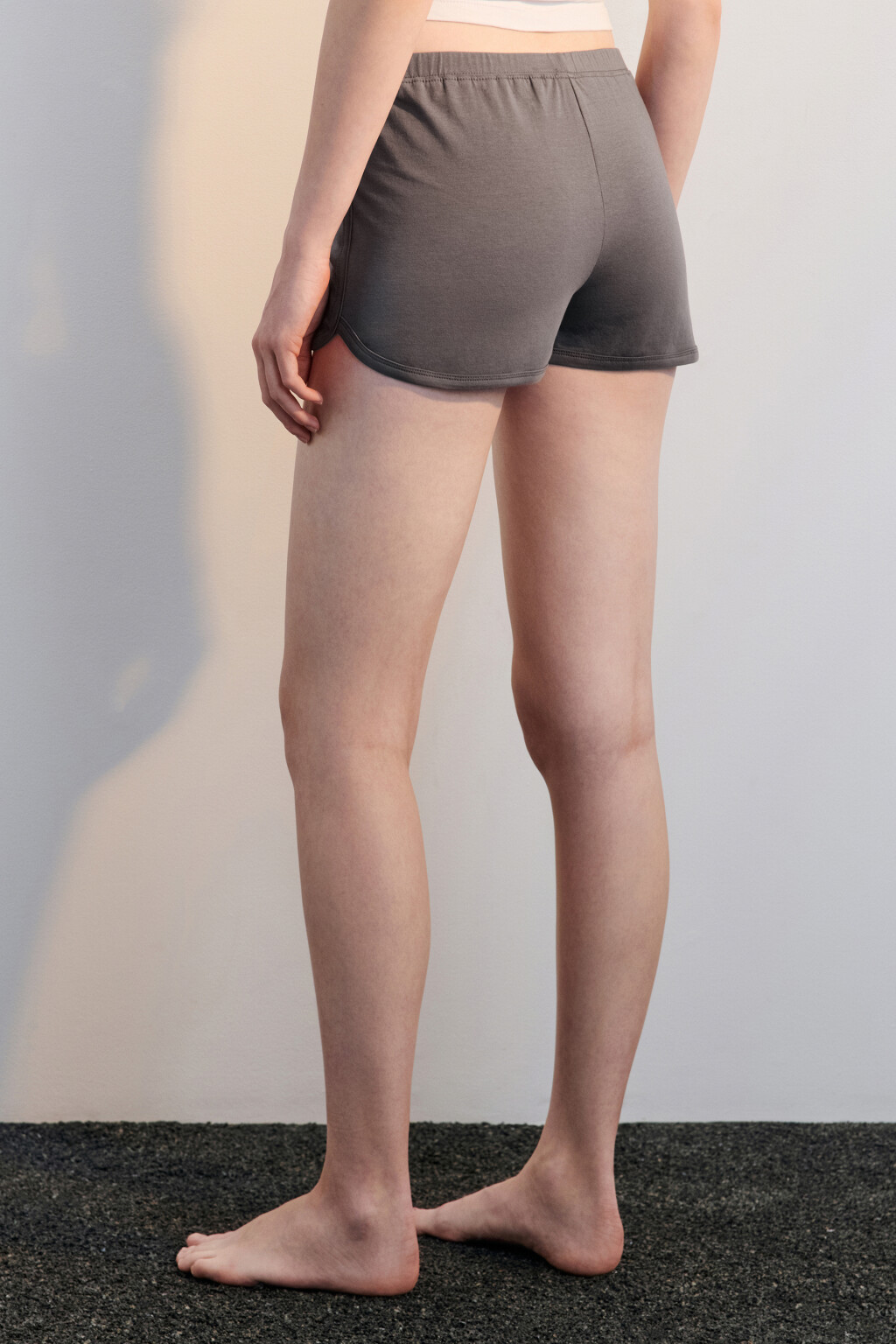 Шорты домашние из хлопкового трикотажа - цвет серый - 3