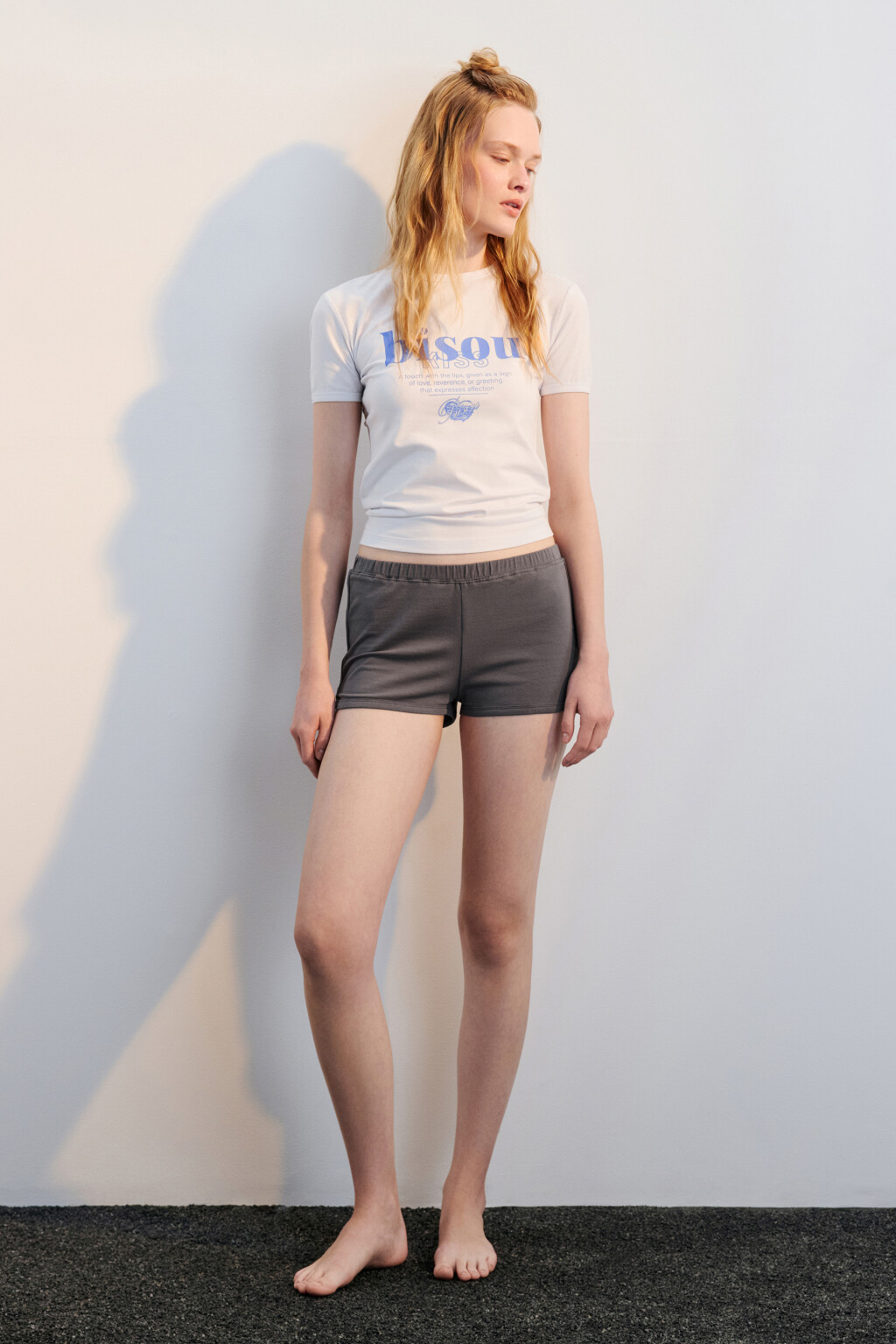 Шорты домашние из хлопкового трикотажа - цвет серый - 4