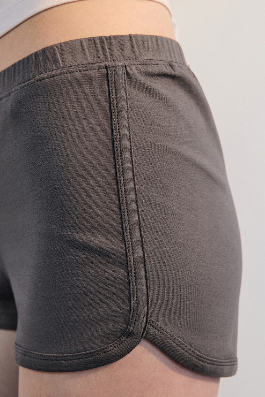 Шорты домашние из хлопкового трикотажа - цвет серый - 6