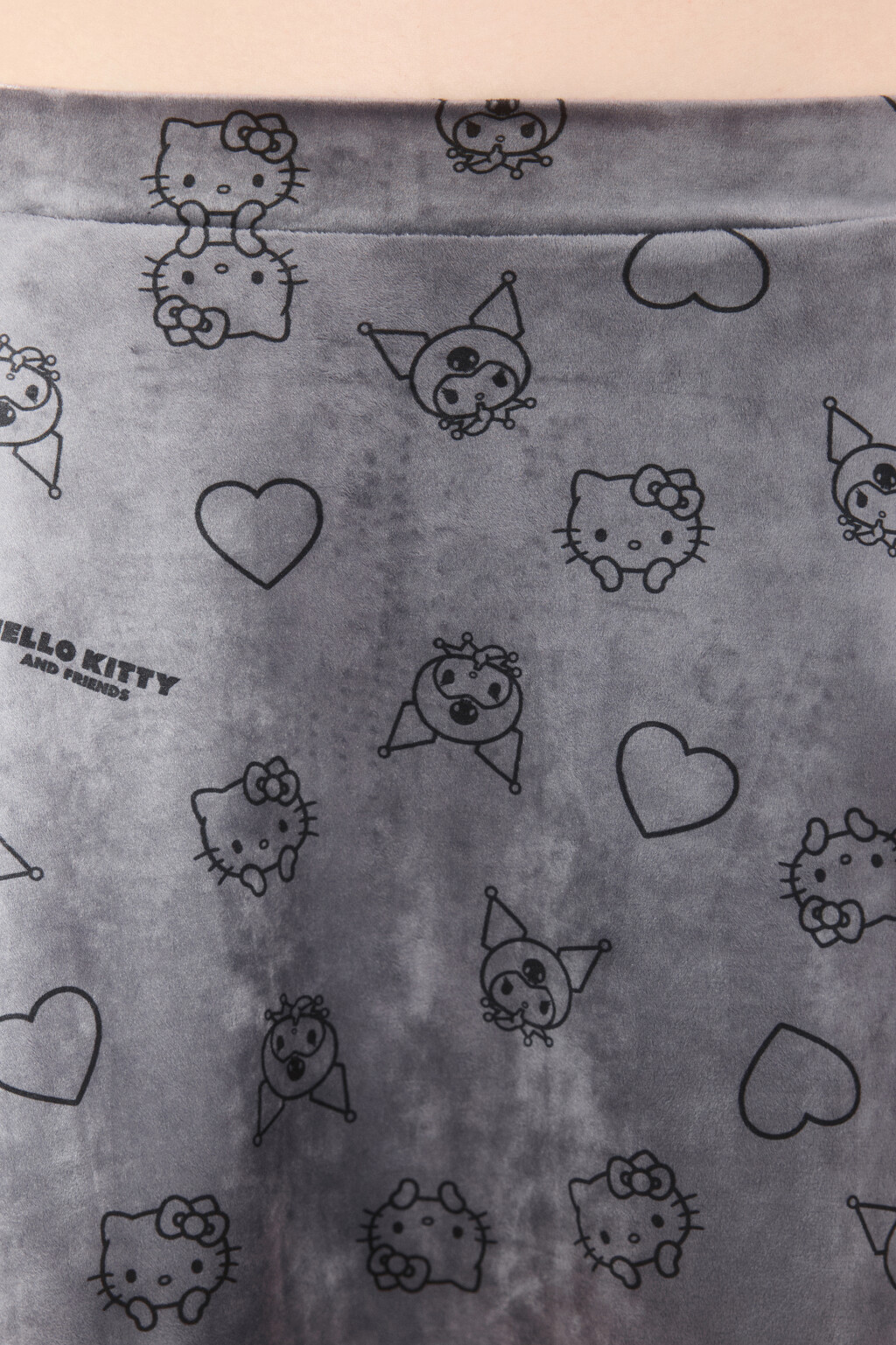 Юбка велюровая с принтом - цвет серый - 5