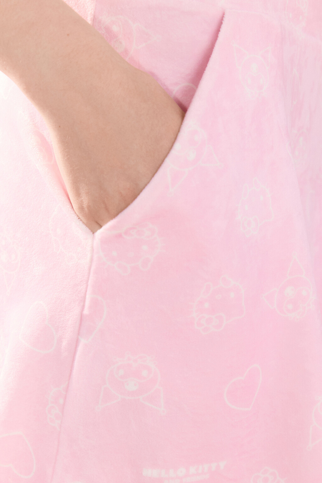 Юбка велюровая с принтом - цвет розовый - 7