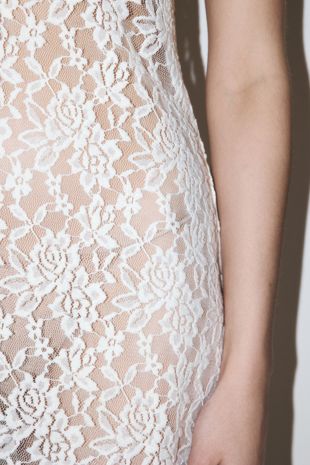 Платье-комбинация домашнее кружевное - цвет ванильный - 7