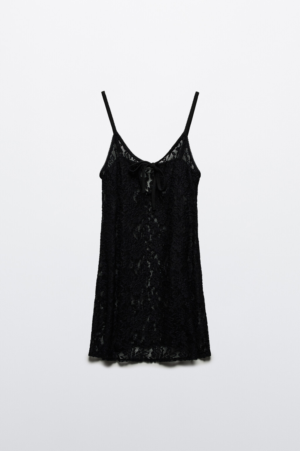 Платье-комбинация домашнее кружевное - цвет черный - 7