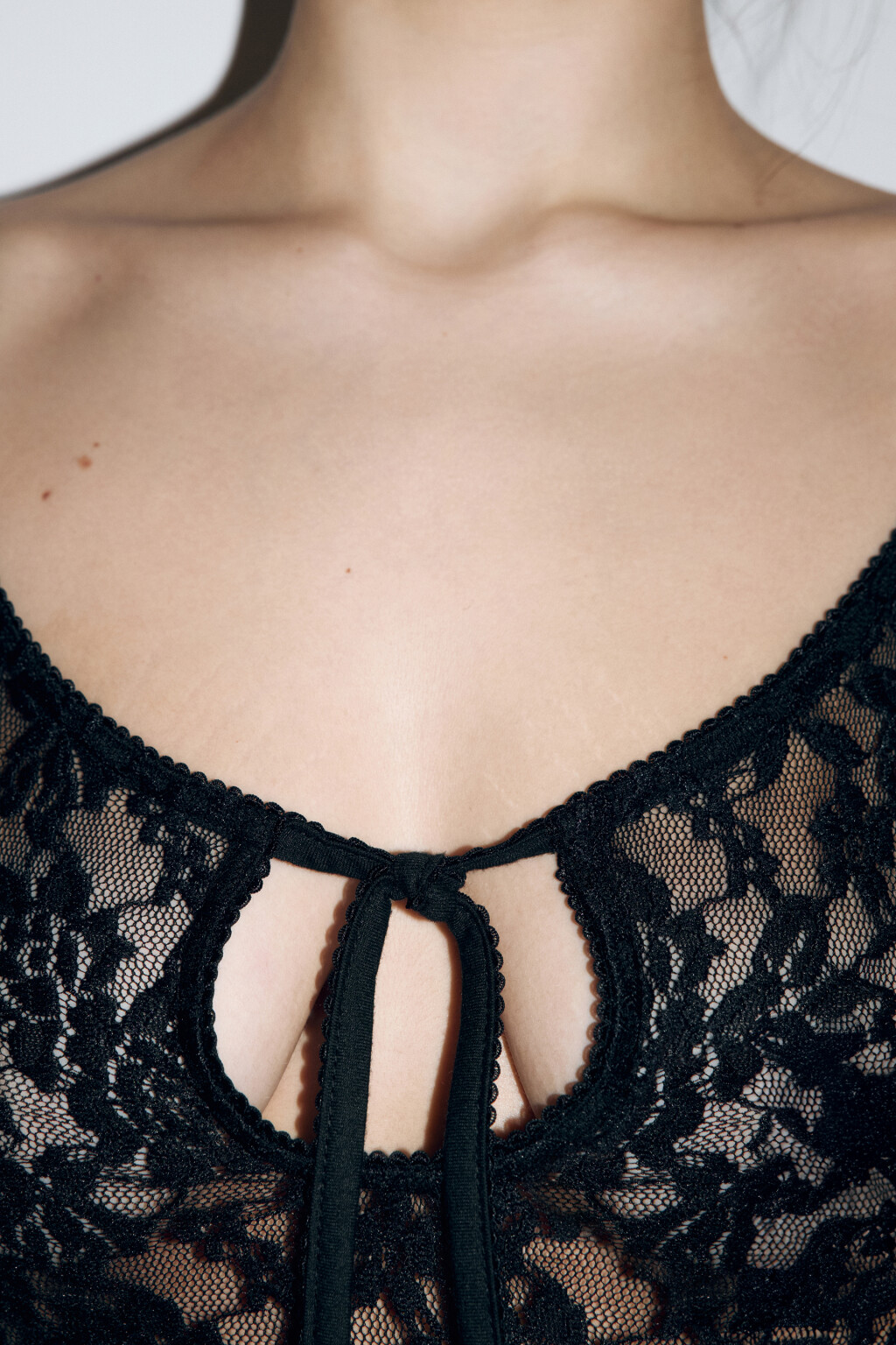 Платье-комбинация домашнее кружевное - цвет черный - 5