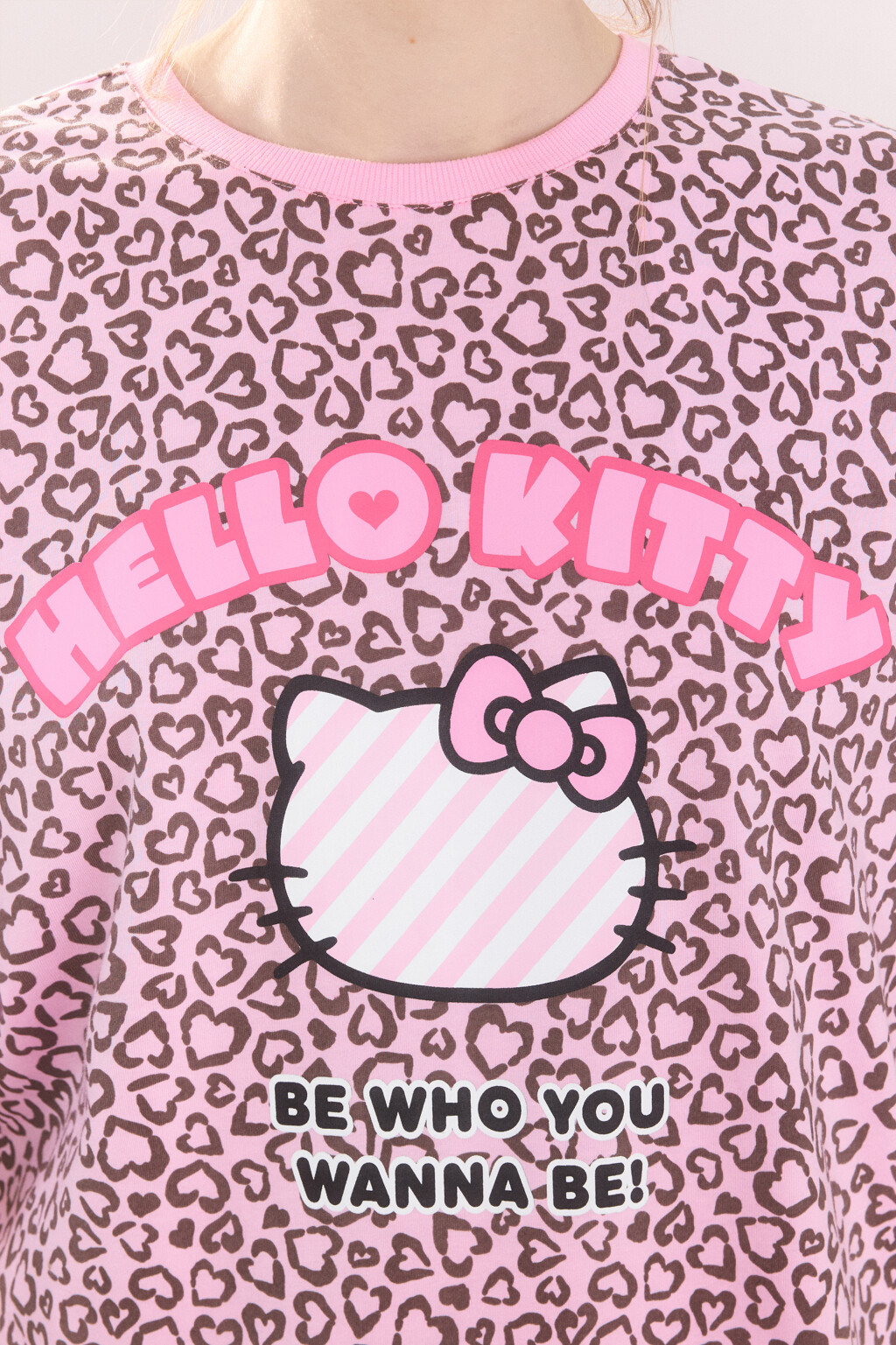 Платье-футболка домашнее с принтом - цвет розовый - 5