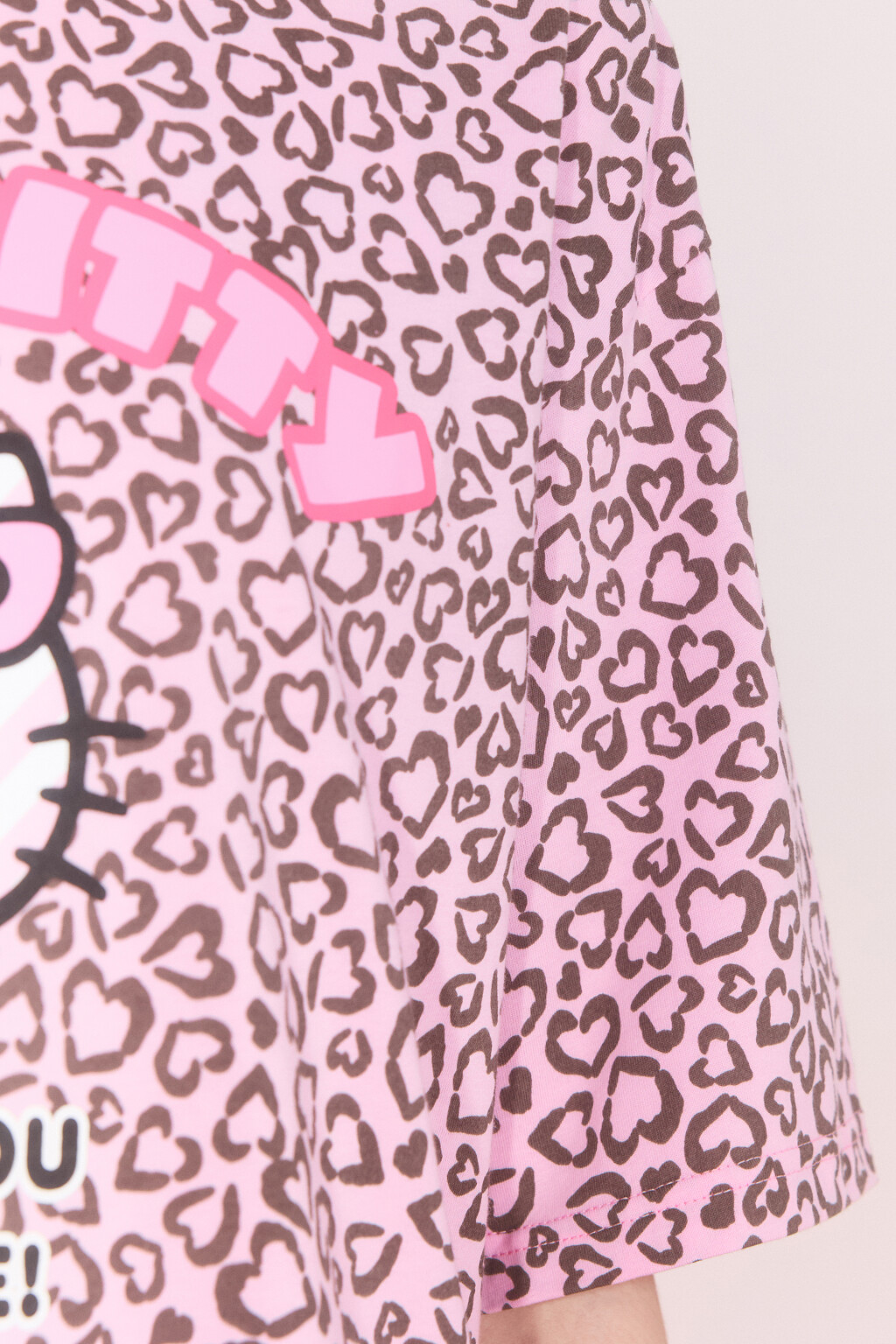 Платье-футболка домашнее с принтом - цвет розовый - 6