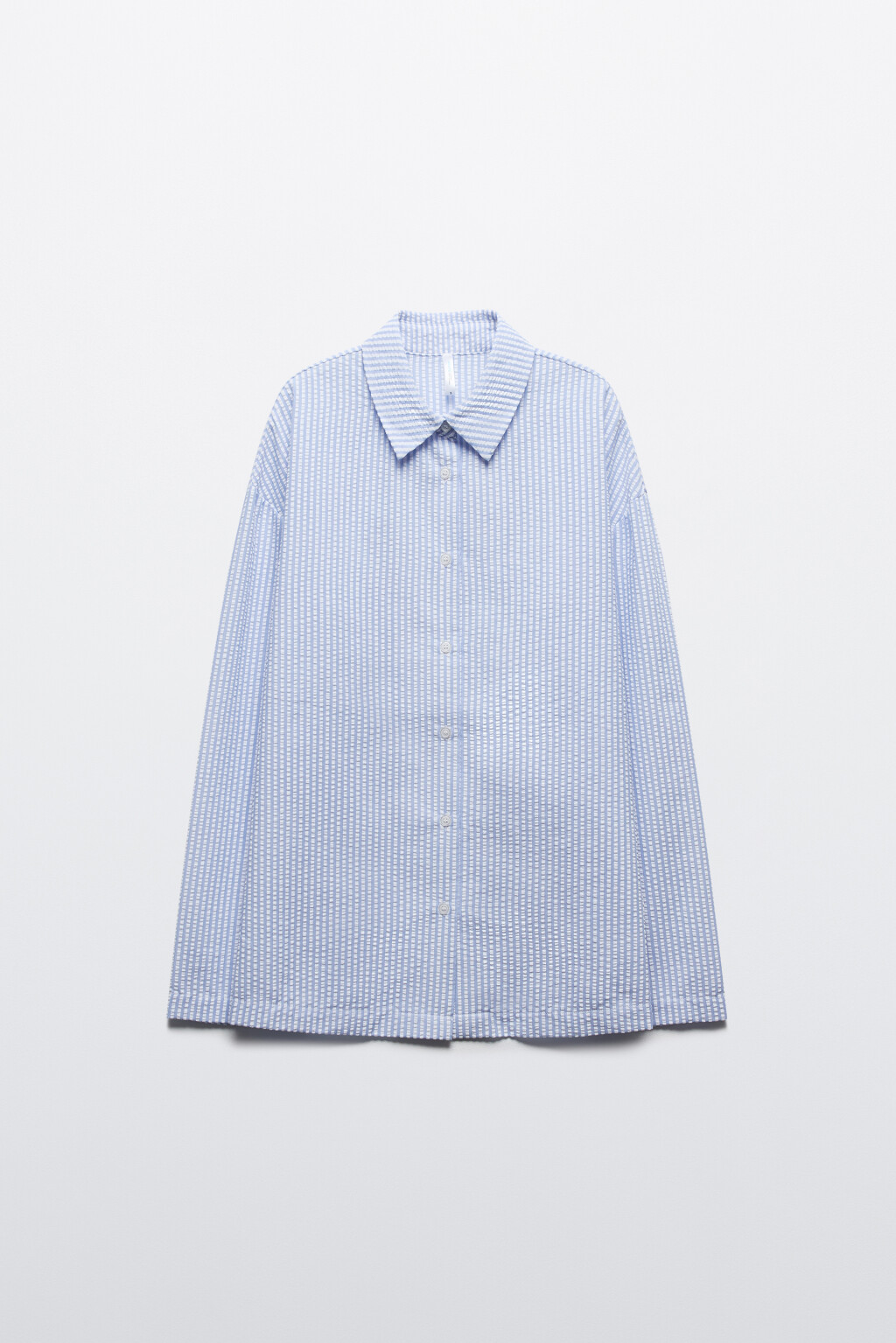 Рубашка домашняя из жатой ткани - цвет голубой - 8