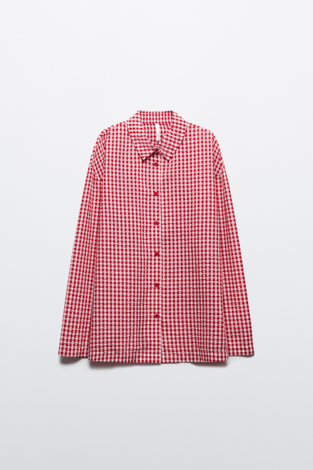 Рубашка домашняя из жатой ткани - цвет красный - 7