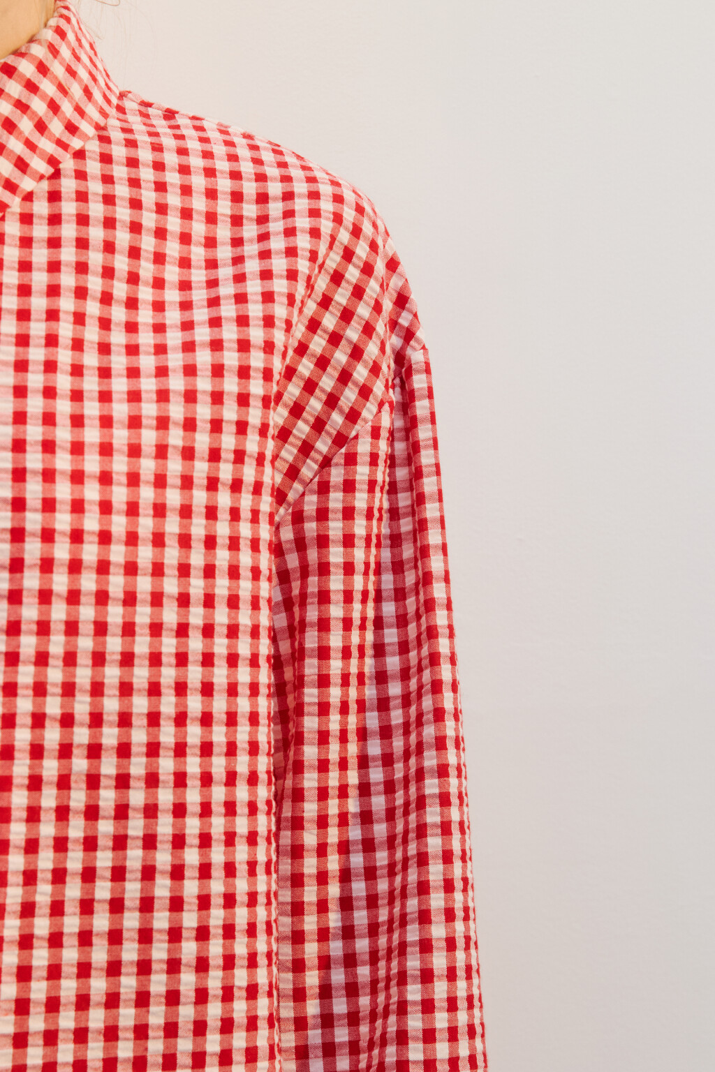 Рубашка домашняя из жатой ткани - цвет красный - 6