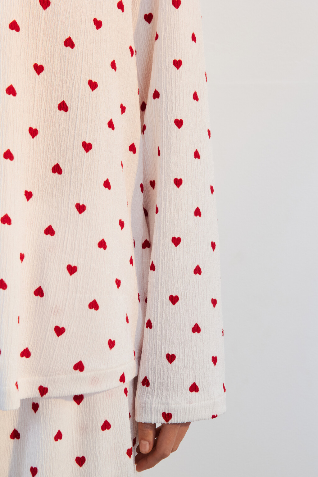 Рубашка домашняя в сердечко - цвет красный - 6
