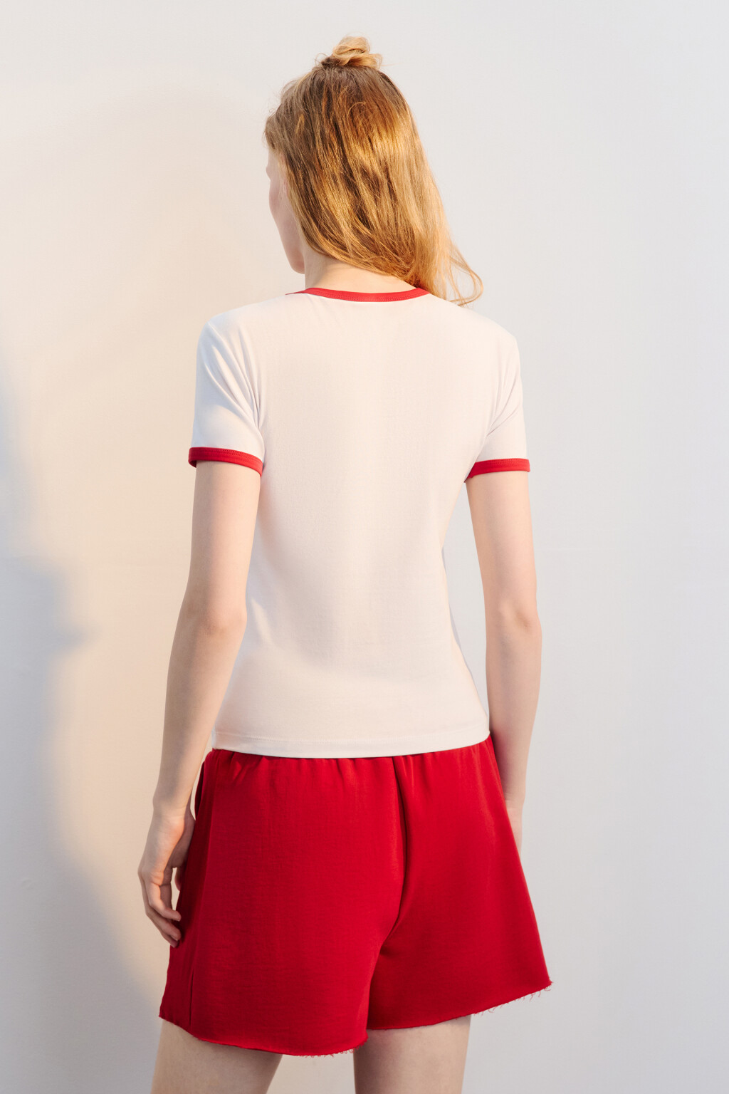 Футболка-топ домашняя с принтом - цвет белый - 3