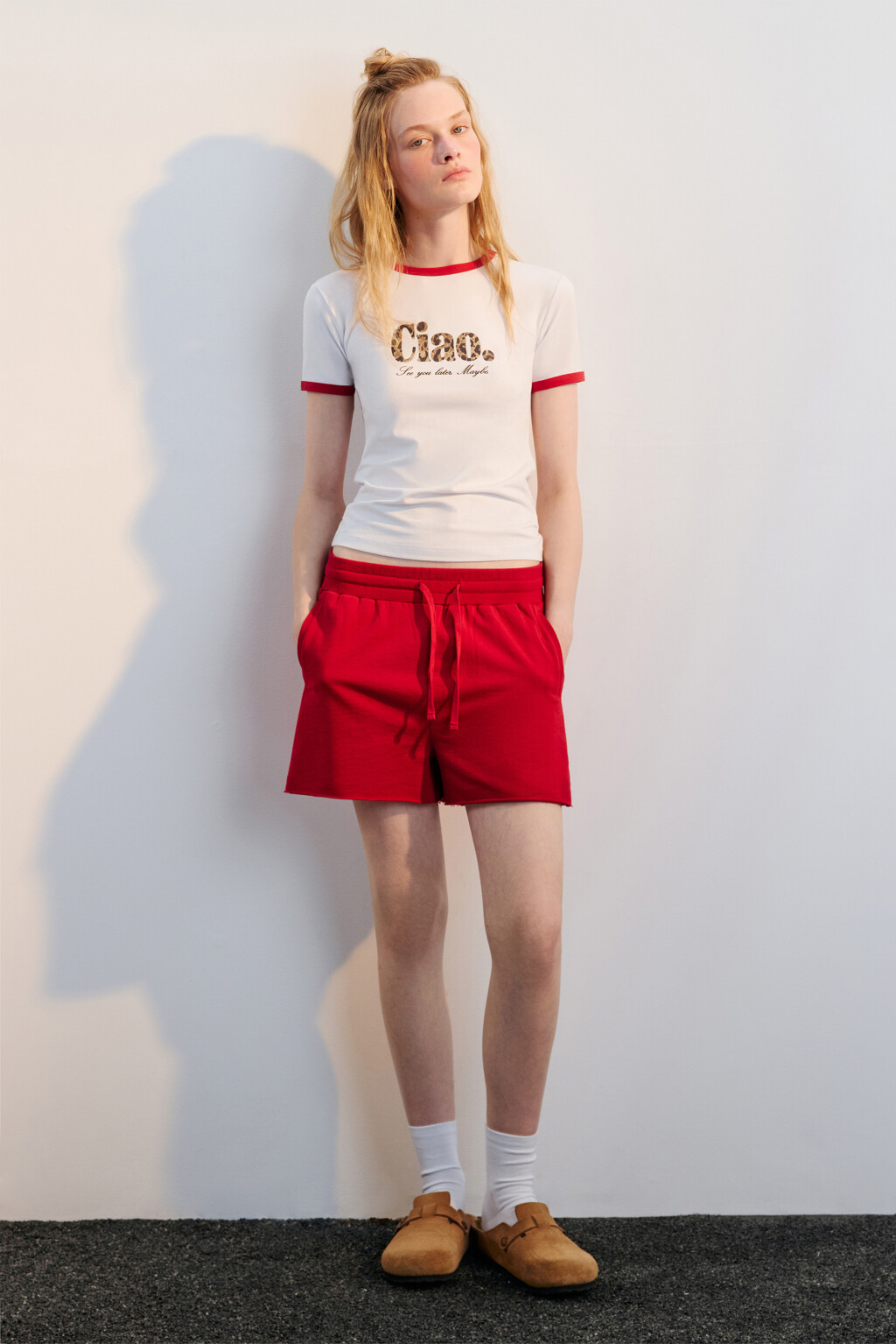 Футболка-топ домашняя с принтом - цвет белый - 4