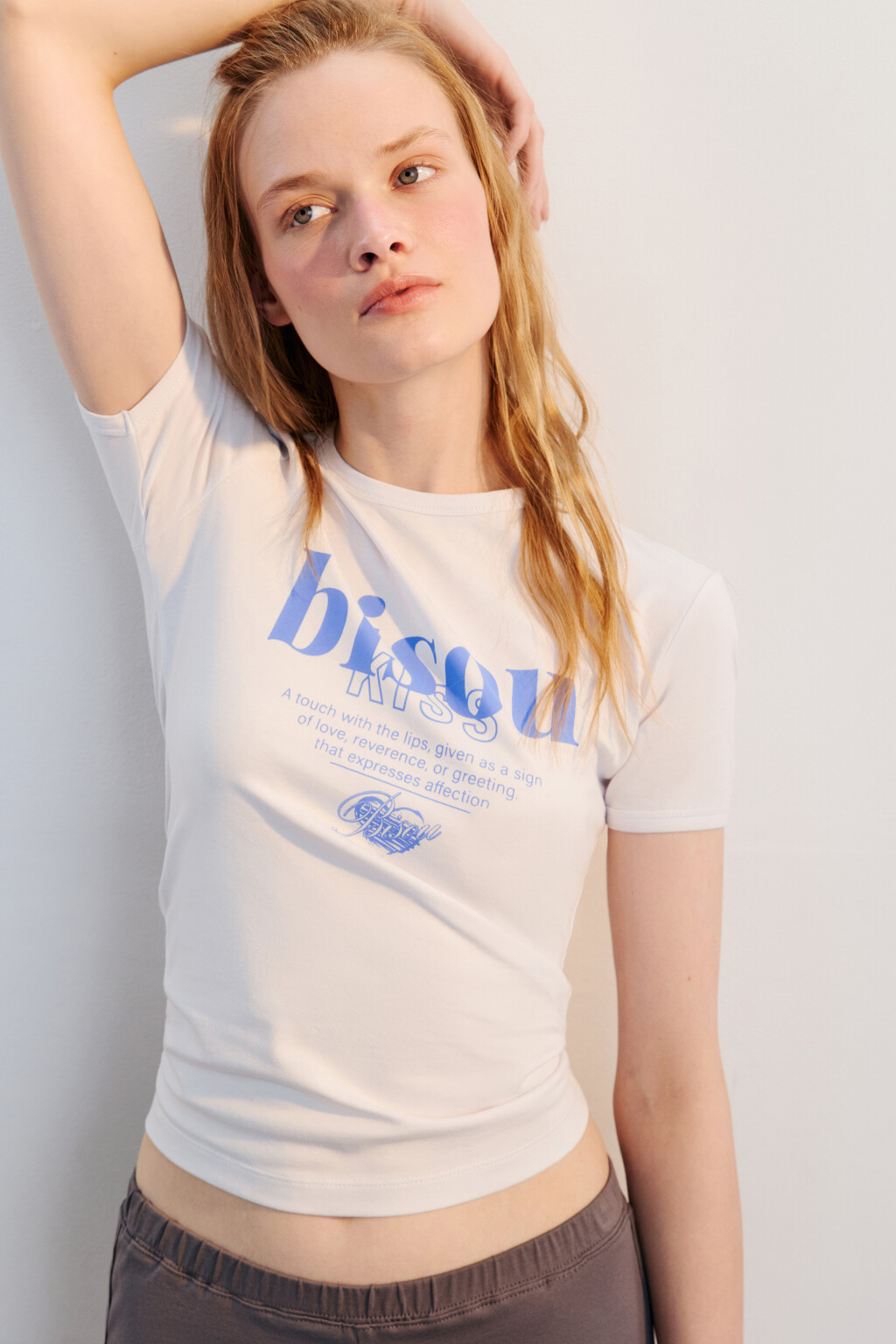 Футболка-топ домашняя с принтом - цвет синий - 1