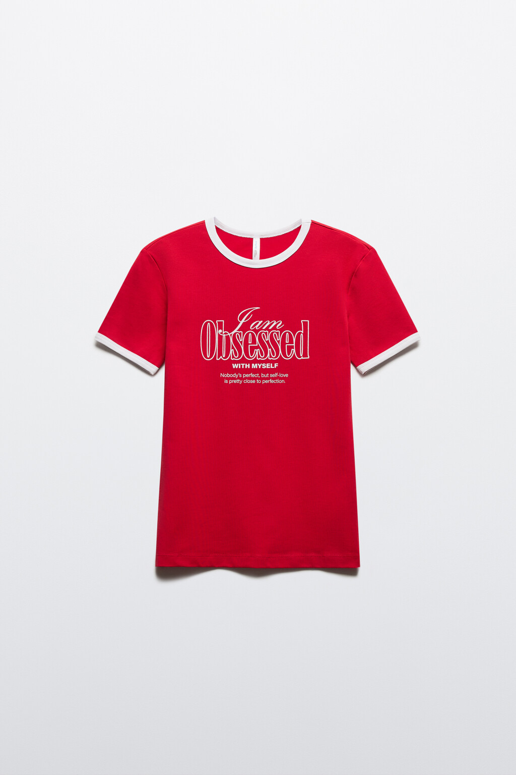 Футболка-топ домашняя с принтом - цвет красный - 7