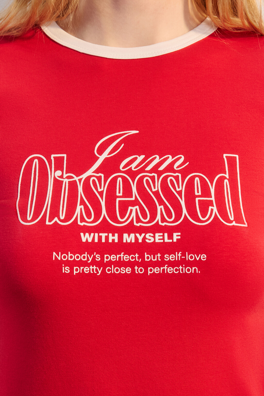 Футболка-топ домашняя с принтом - цвет красный - 5