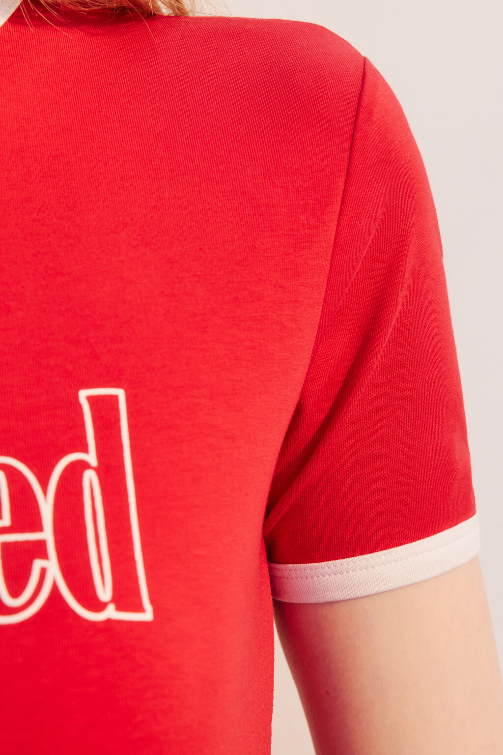 Футболка-топ домашняя с принтом - цвет красный - 6