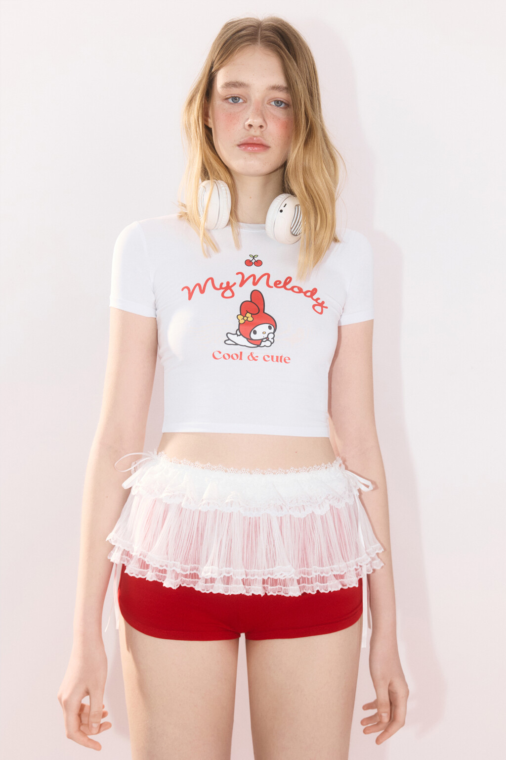 Футболка-топ домашняя с принтом - цвет белый - 1