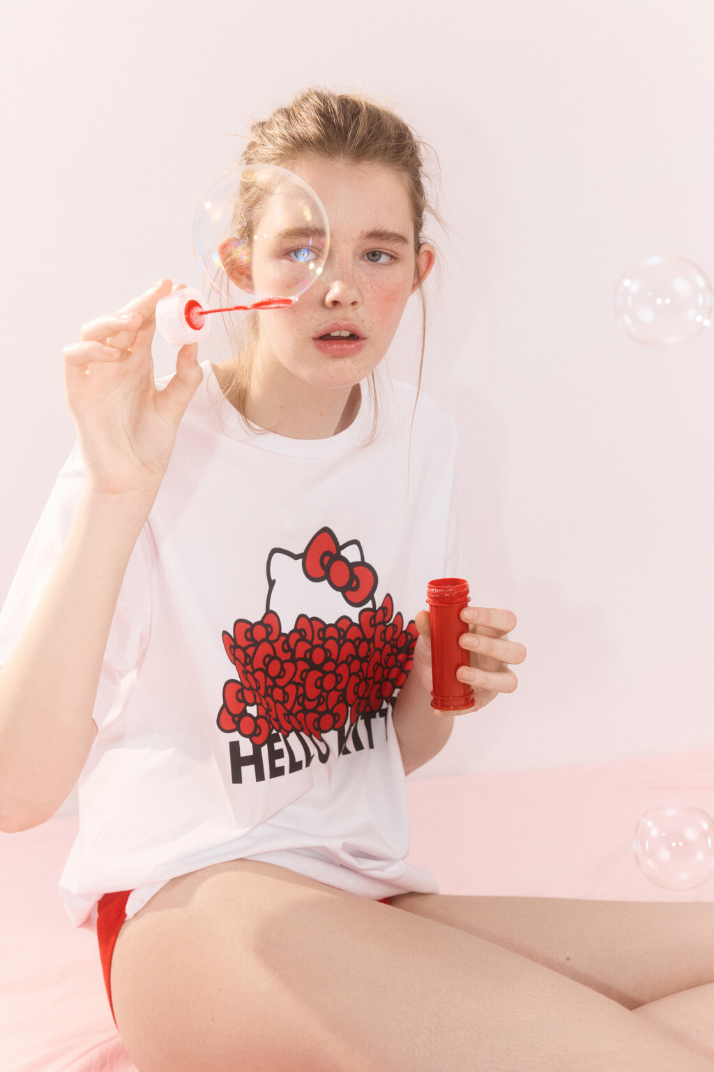 Футболка домашняя хлопковая с принтом - цвет белый - 2