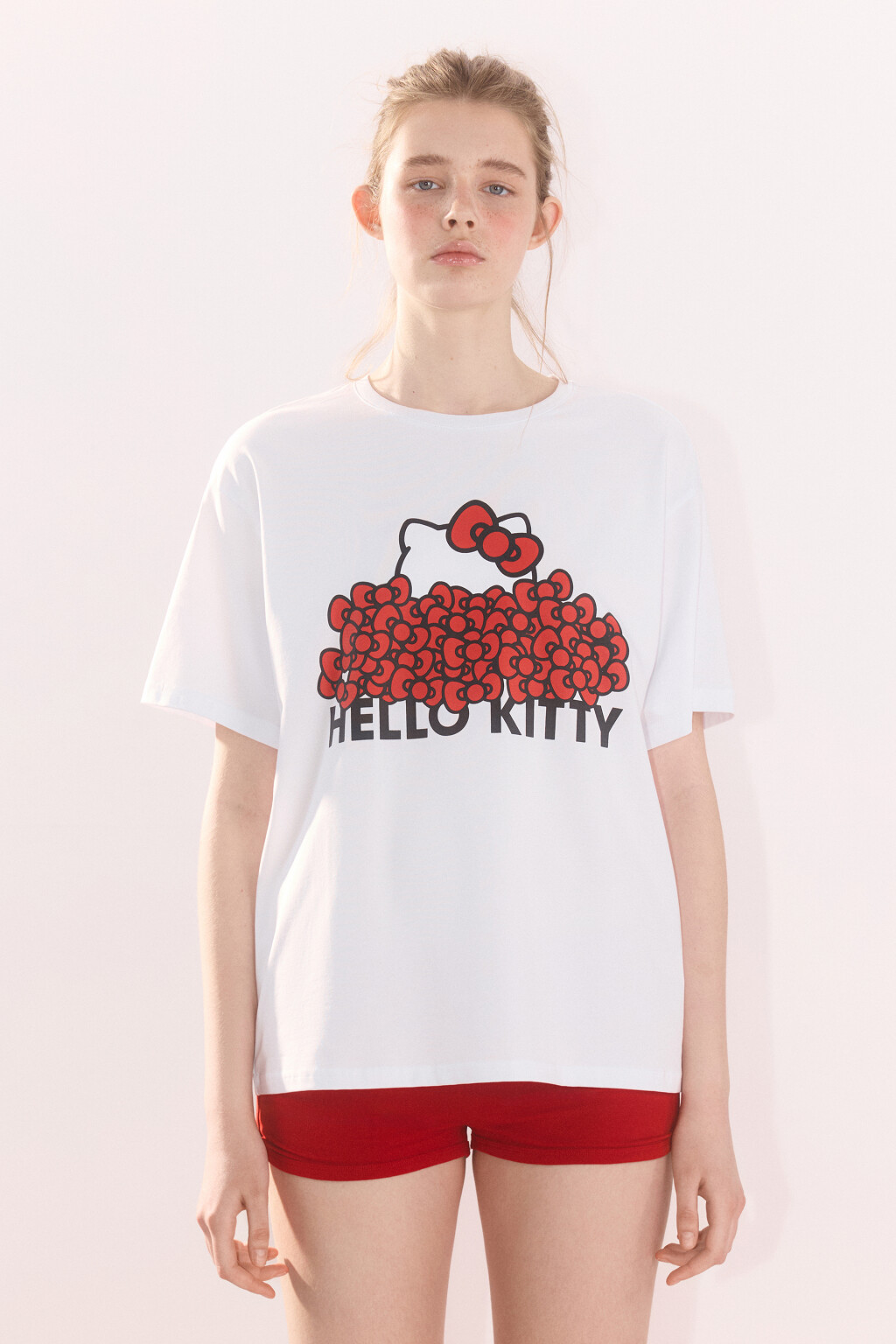 Футболка домашняя хлопковая с принтом - цвет белый - 4