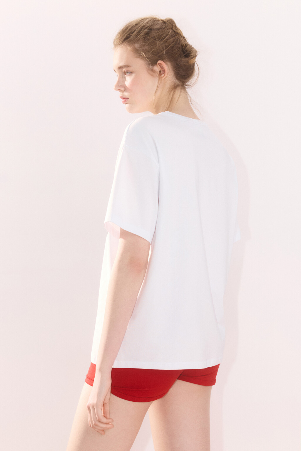 Футболка домашняя хлопковая с принтом - цвет белый - 5