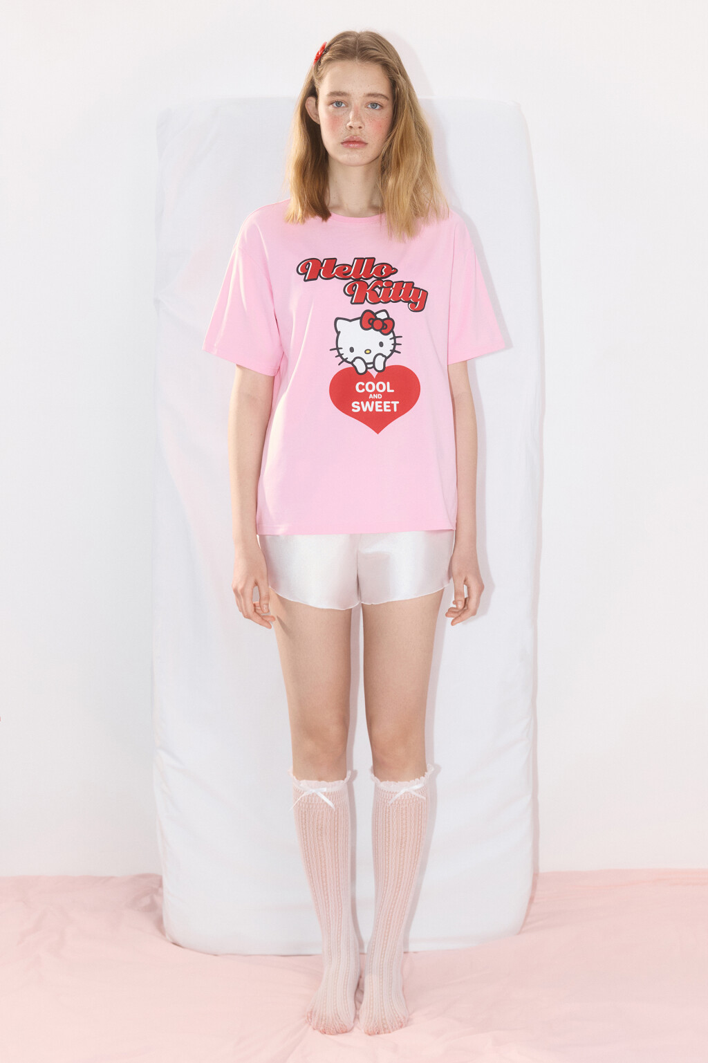 Футболка домашняя хлопковая с принтом - цвет розовый - 2