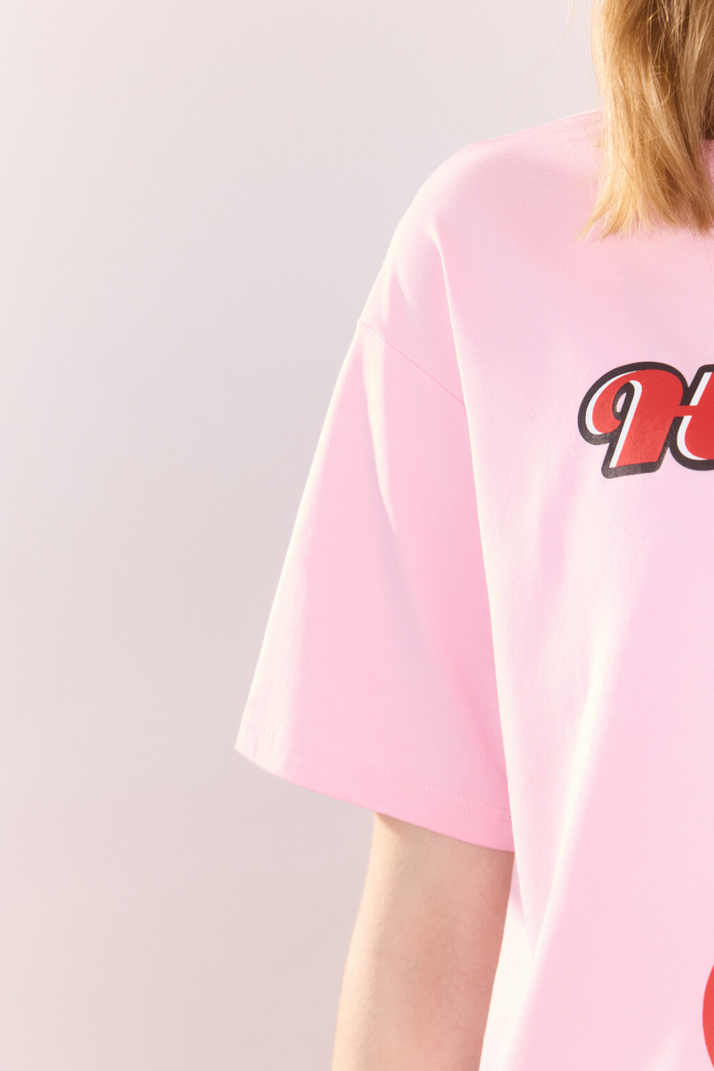 Футболка домашняя хлопковая с принтом - цвет розовый - 8