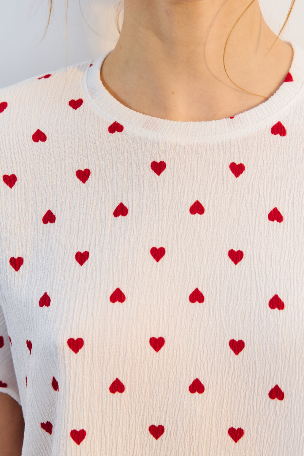 Топ-футболка домашний в сердечко - цвет красный - 6