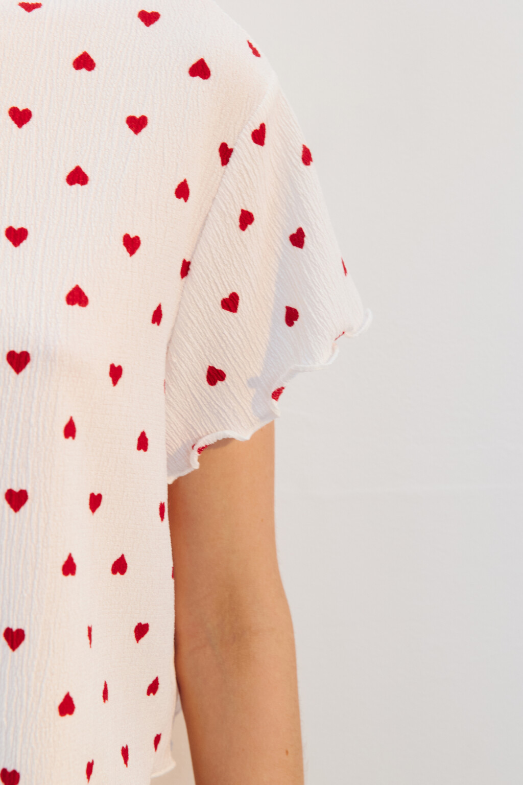 Топ-футболка домашний в сердечко - цвет красный - 7