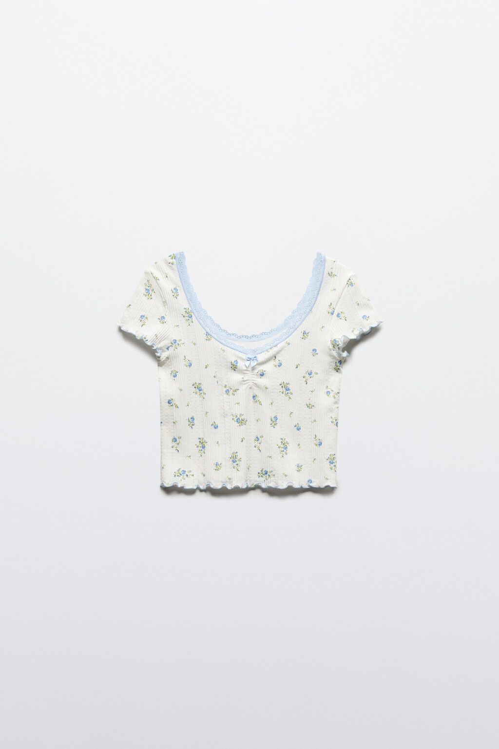 Футболка домашняя бесшовная с принтом - цвет голубой - 7