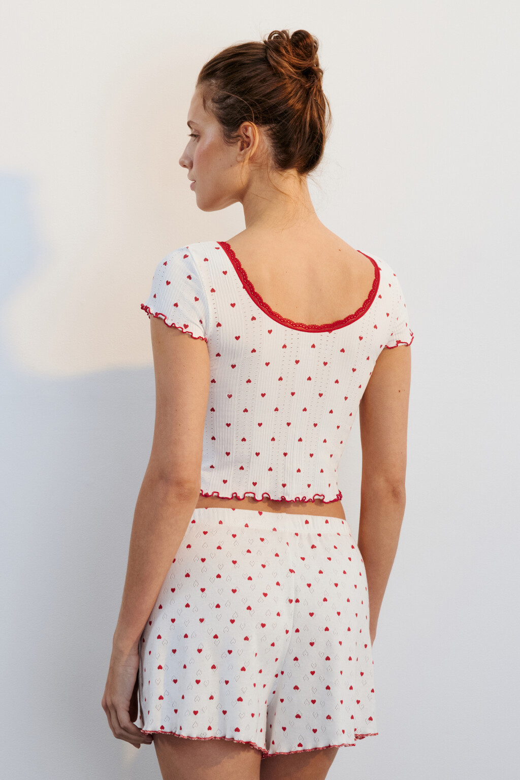 Футболка домашняя бесшовная с принтом - цвет красный - 3