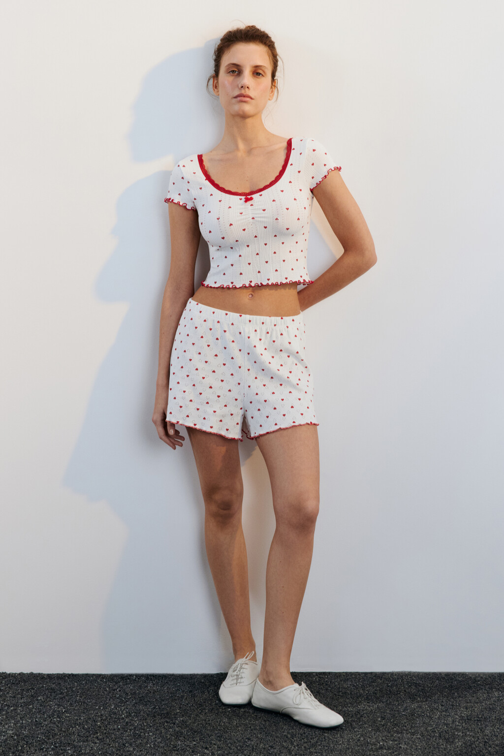 Футболка домашняя бесшовная с принтом - цвет красный - 4