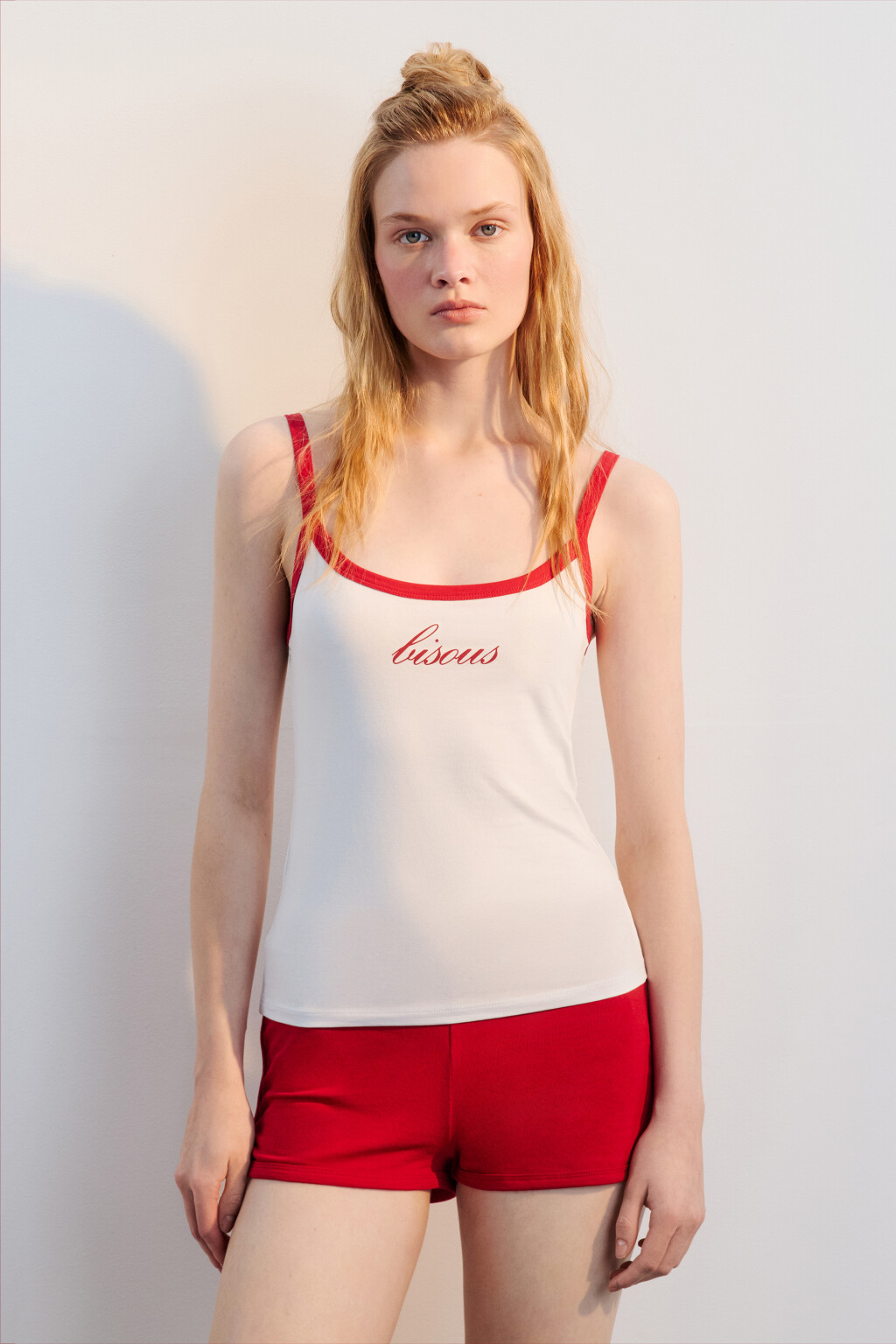 Майка домашняя хлопковая с принтом - цвет белый - 1