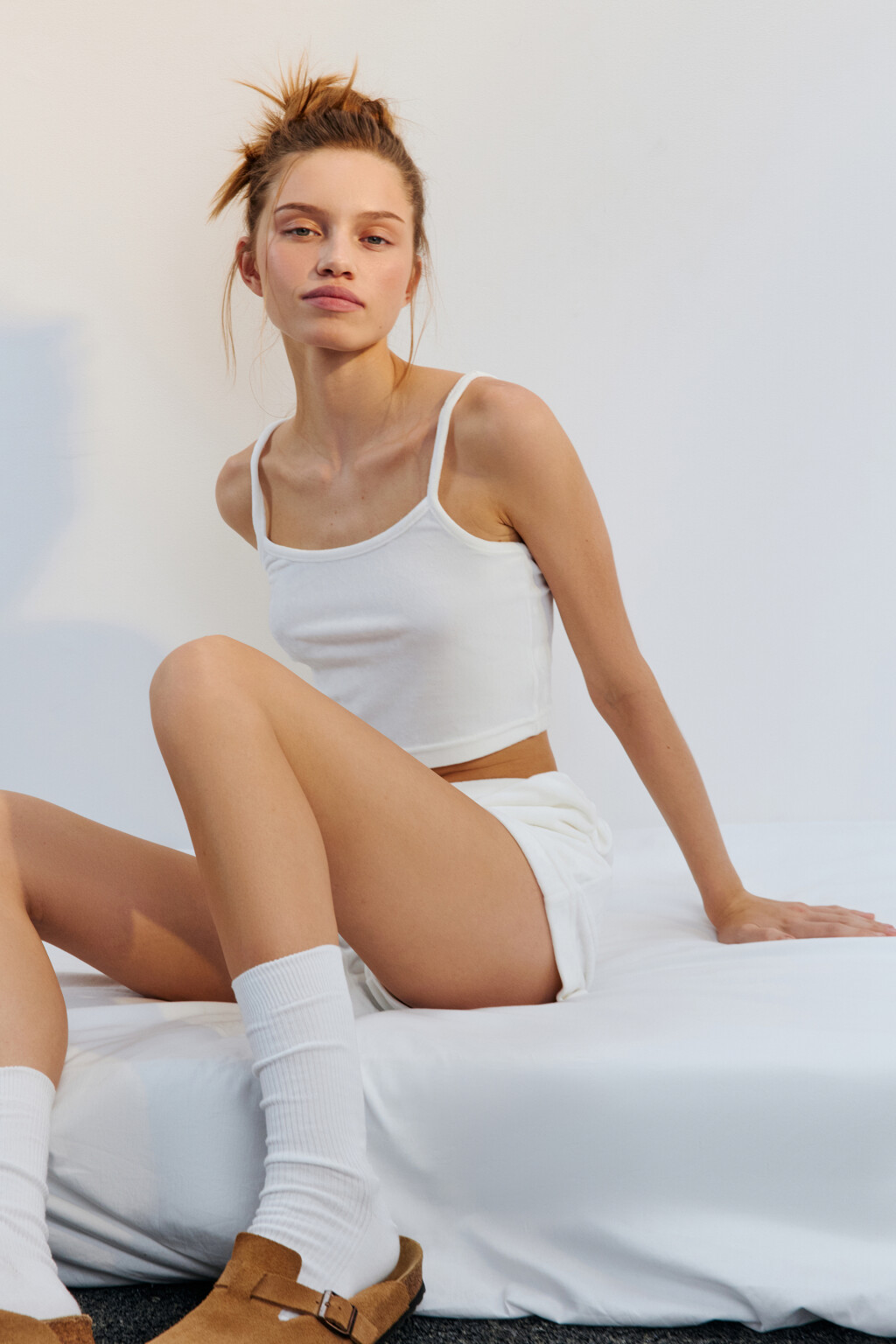 Майка домашняя из велюра - цвет ванильный - 1