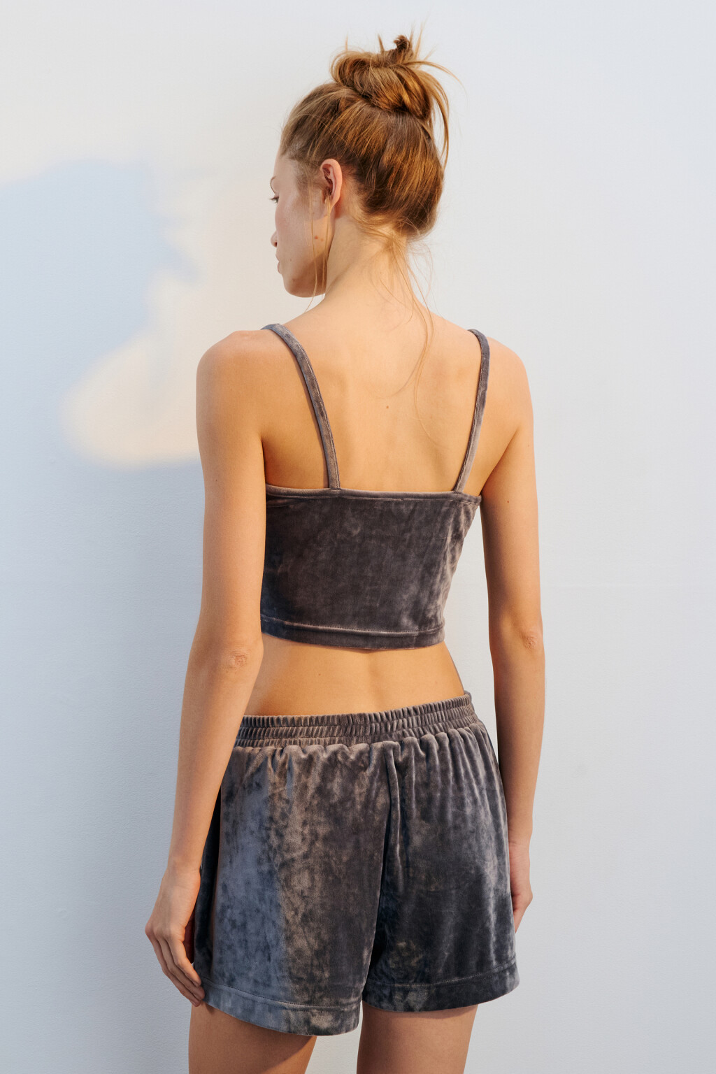 Майка домашняя из велюра - цвет серый - 3