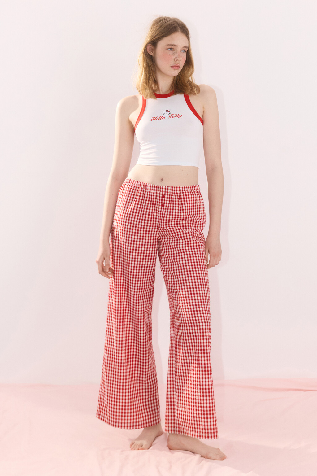 Майка домашняя хлопковая с принтом - цвет белый - 5