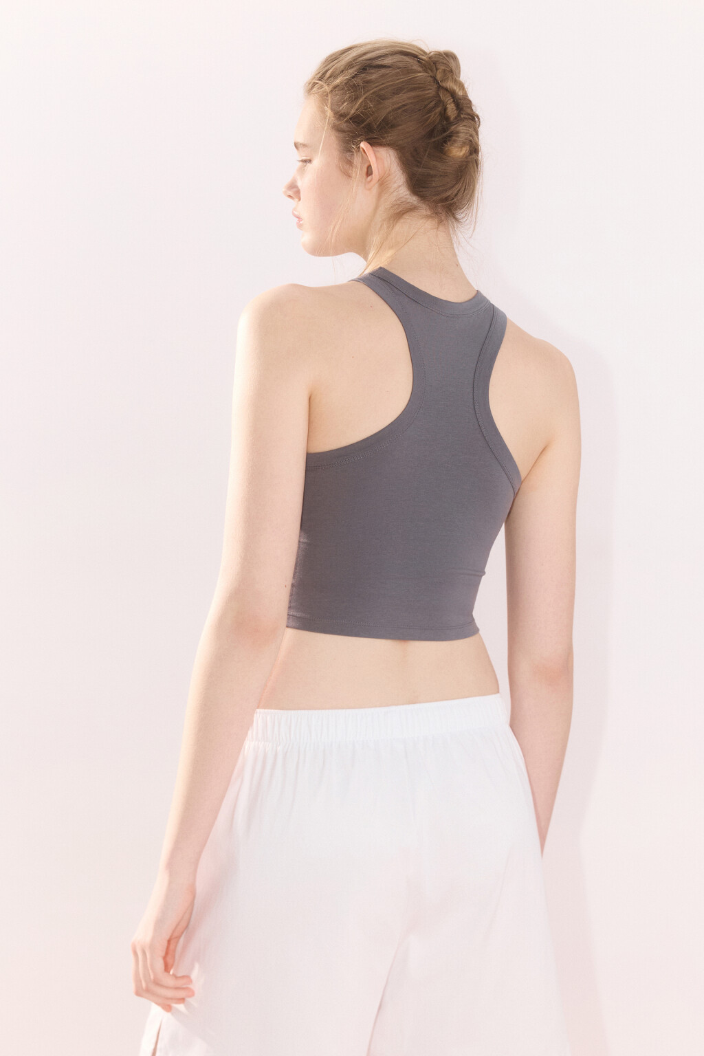 Майка домашняя хлопковая с принтом - цвет серый - 3