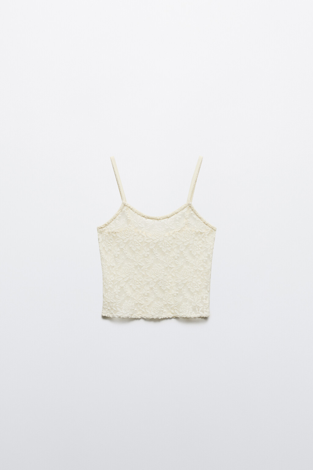 Майка домашняя кружевная на бретельках - цвет ванильный - 7